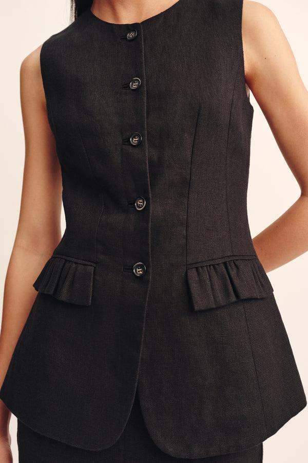 Posse-Matilda Gilet - Black-dgallerystore