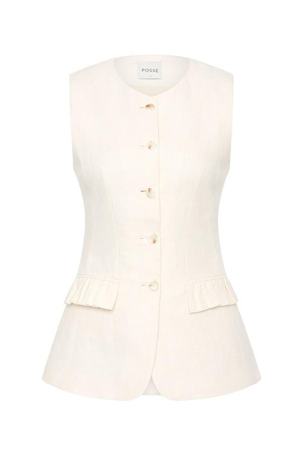 Posse-Matilda Gilet - Cream-dgallerystore