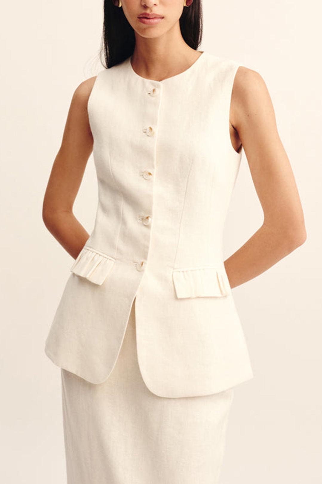 Posse-Matilda Gilet - Cream-dgallerystore