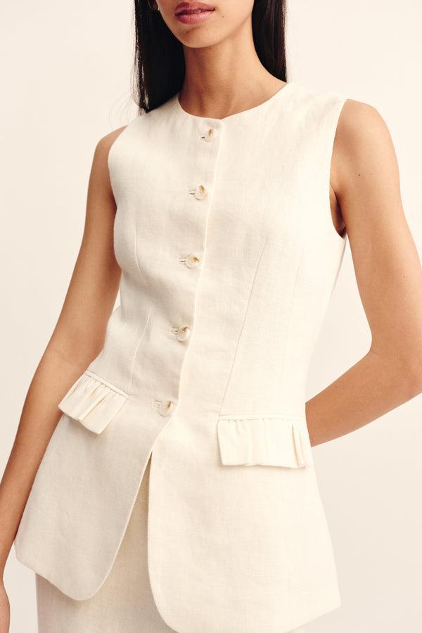 Posse-Matilda Gilet - Cream-dgallerystore