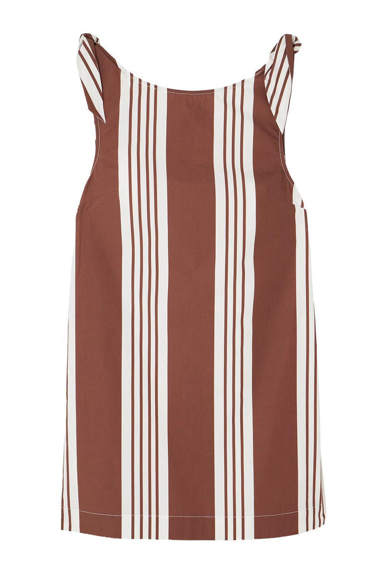 Posse-Rosie tie detailed striped cotton mini dress-dgallerystore