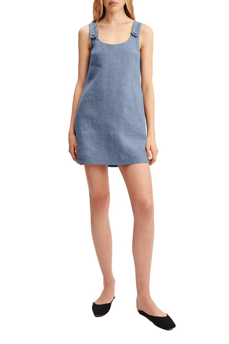 Posse-Thea Shift Dress - Steel Blue-dgallerystore