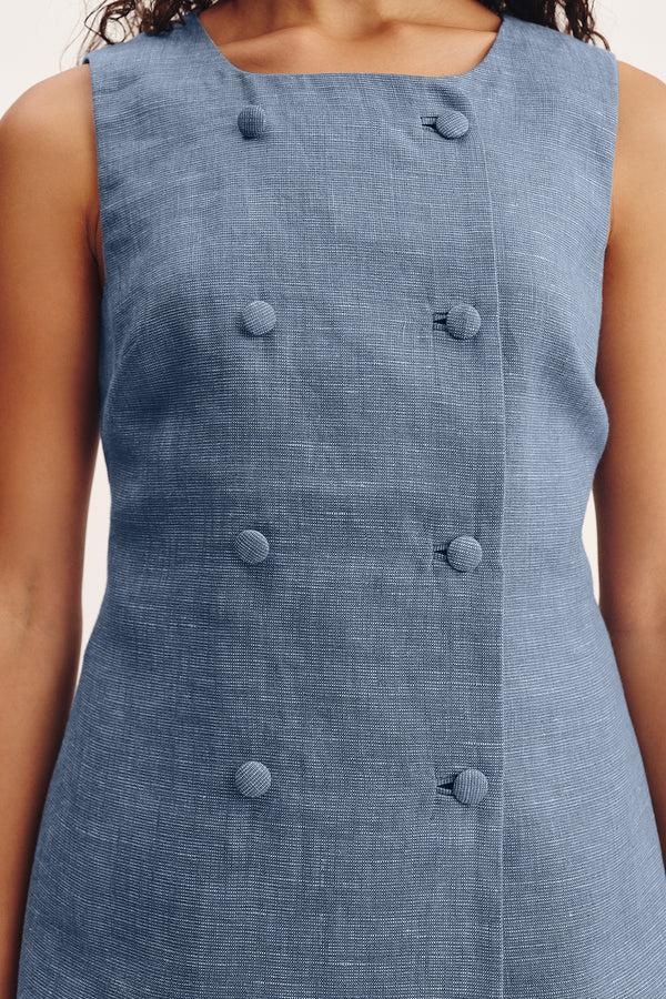 Posse-Thea Vest - Steel Blue-dgallerystore