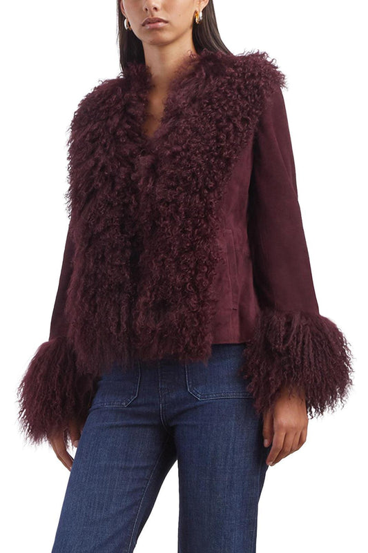 Rixo-Sammy Maroon Suede Jacket-dgallerystore