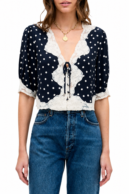 Rixo-Ursula top layla dot navy-dgallerystore