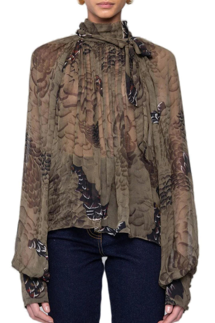 Ronny Kobo-Zenia top - jade camo-dgallerystore