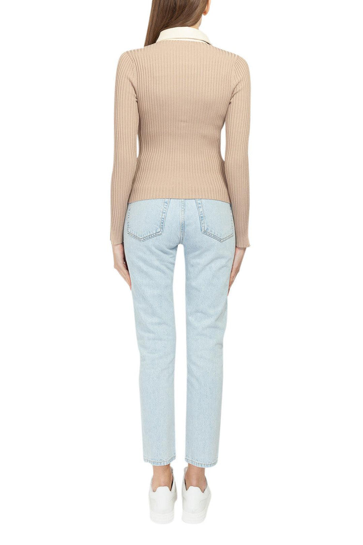 Simkhai-Ribbed sweater with classic collar-dgallerystore