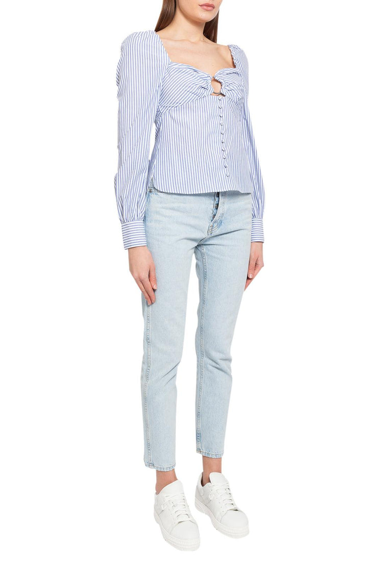 Simkhai-Striped pattern top with cut-out detail-dgallerystore