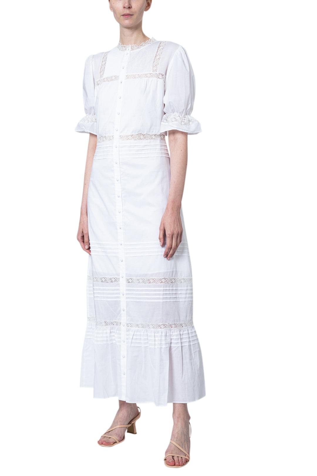 chinese dress ladies Amelie Long Sleeve Dress | Flore Blue Floral Silk Maxi