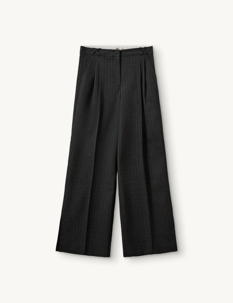 The Garment-Andora wide pants dark grey pinstripe-dgallerystore