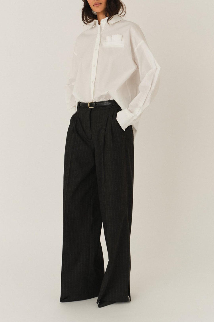 The Garment-Andora wide pants dark grey pinstripe-dgallerystore