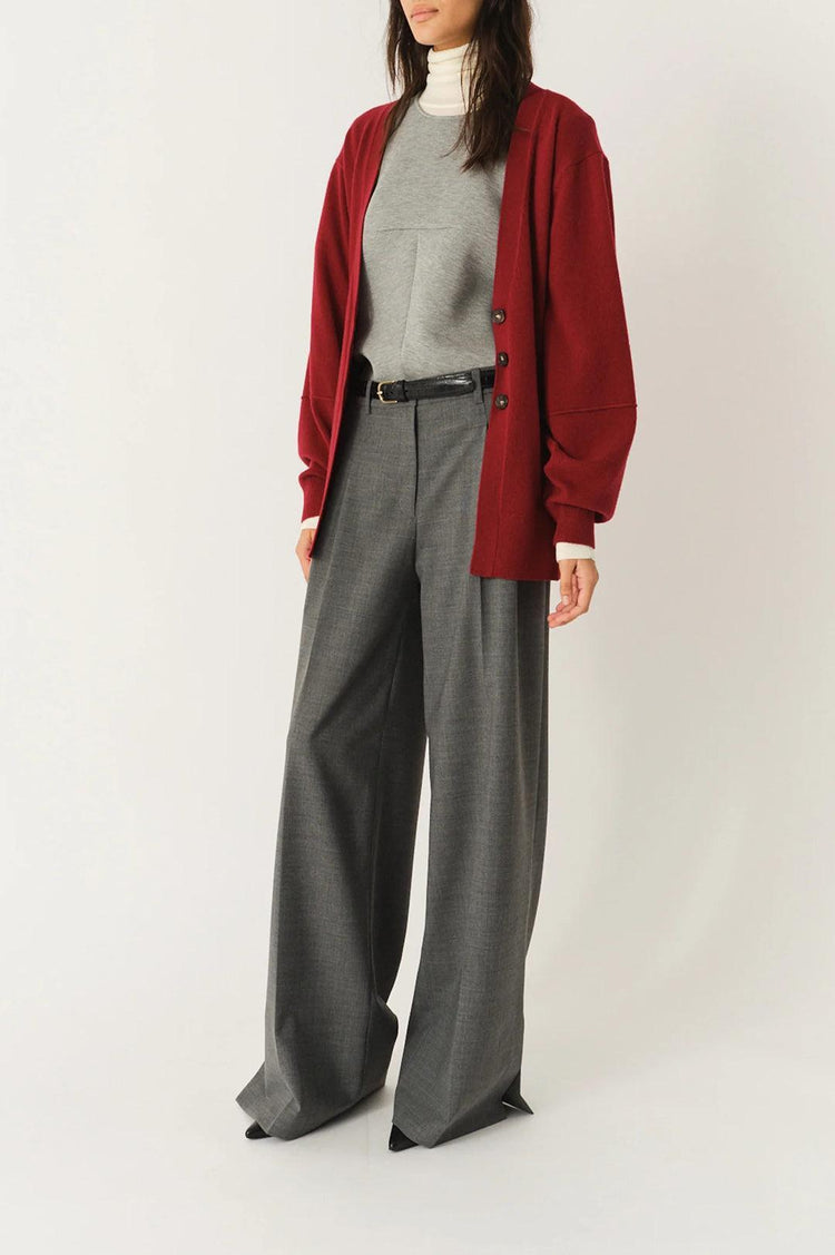 The Garment-Como Sleeve Cardigan Burgundy-dgallerystore
