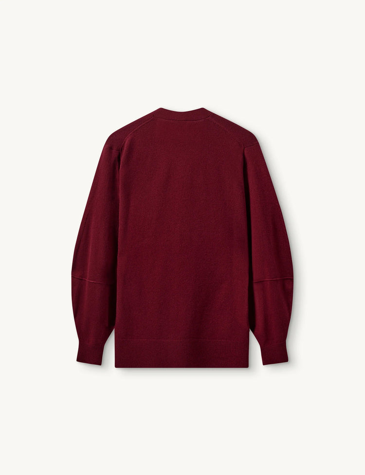 The Garment-Como Sleeve Cardigan Burgundy-dgallerystore