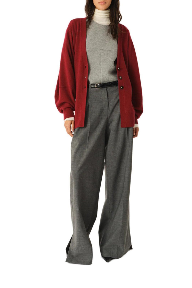 The Garment-Como Sleeve Cardigan Burgundy-dgallerystore