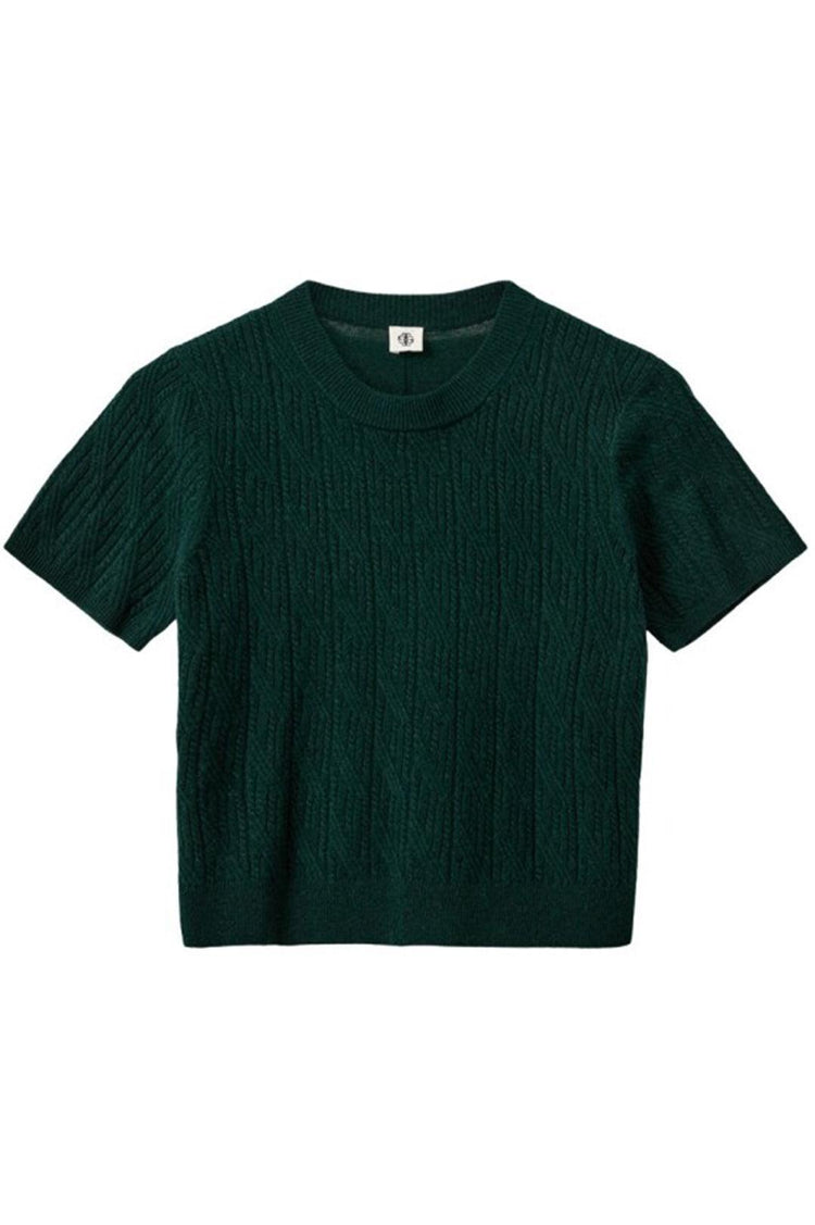 The Garment-Como Tee Mini Rib Bottle Green-dgallerystore