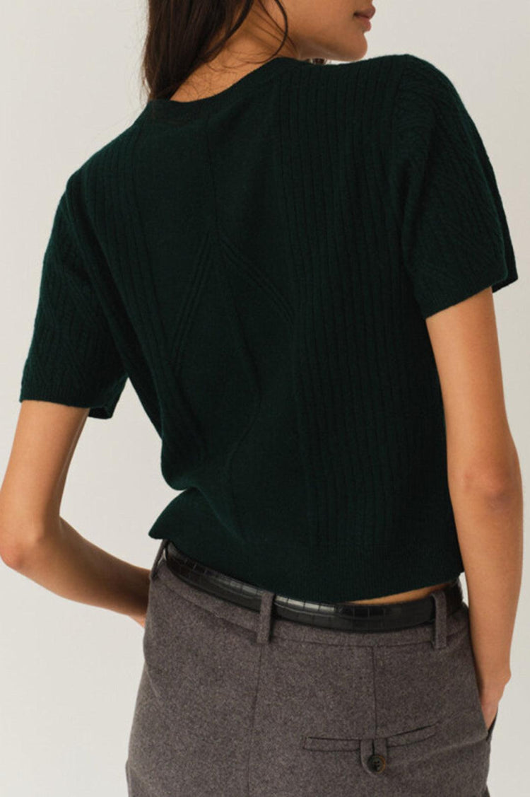 The Garment-Como Tee Mini Rib Bottle Green-dgallerystore