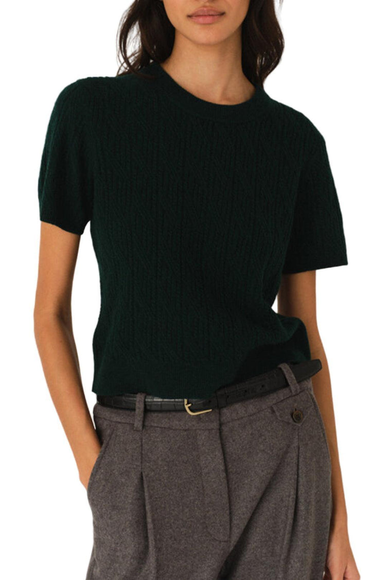 The Garment-Como Tee Mini Rib Bottle Green-dgallerystore