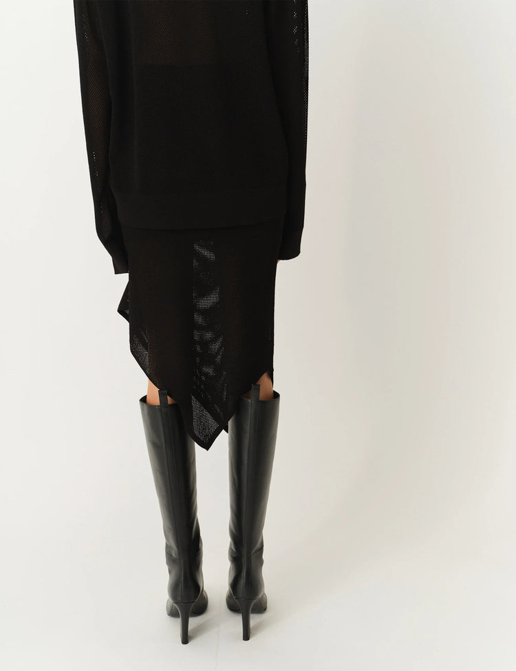 The Garment-Madison Asymmetric Skirt Black-dgallerystore