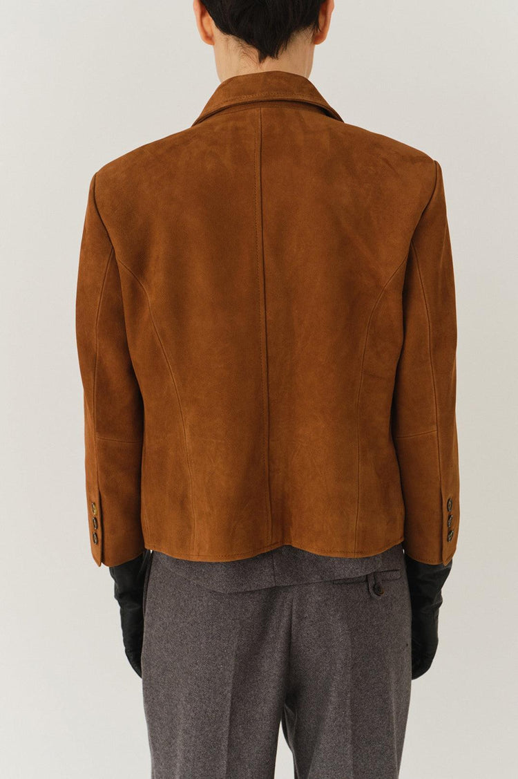The Garment-Suede fitted jacket hazelnut-dgallerystore