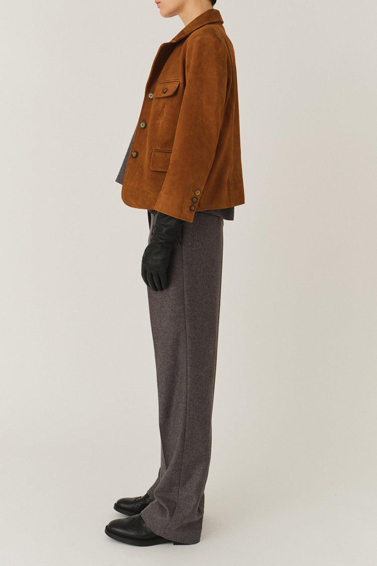 The Garment-Suede fitted jacket hazelnut-dgallerystore