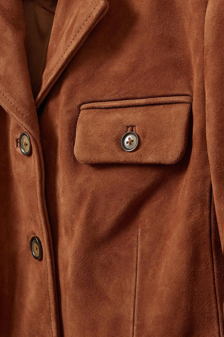 The Garment-Suede fitted jacket hazelnut-dgallerystore