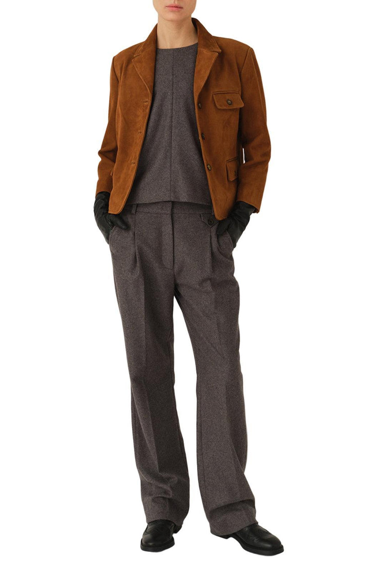 The Garment-Suede fitted jacket hazelnut-dgallerystore