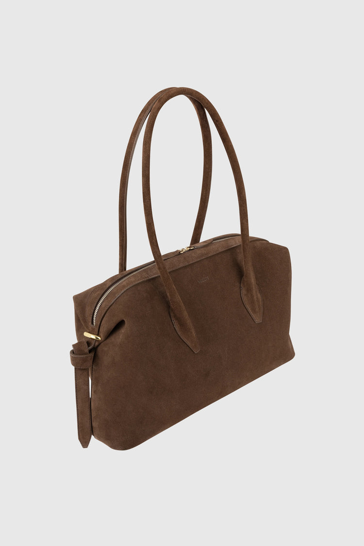 Yuzefi-Brioche Duffle Chocolate Suede-dgallerystore