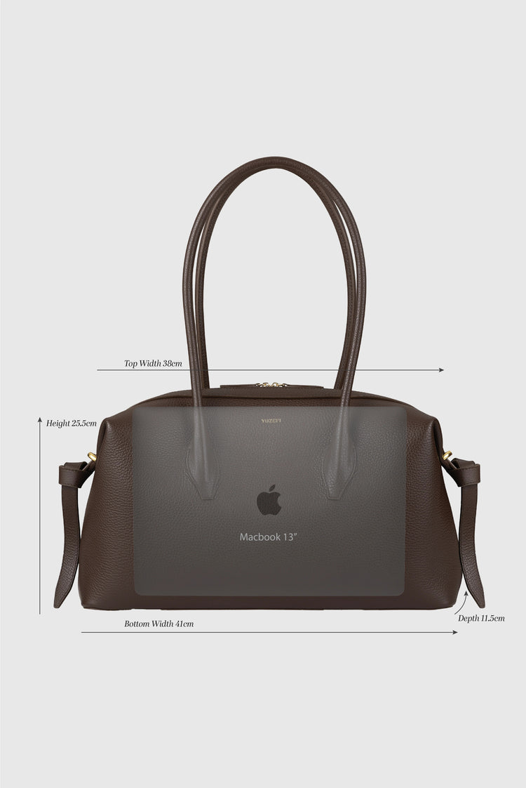 Yuzefi-Brioche Duffle Chocolate Suede-dgallerystore