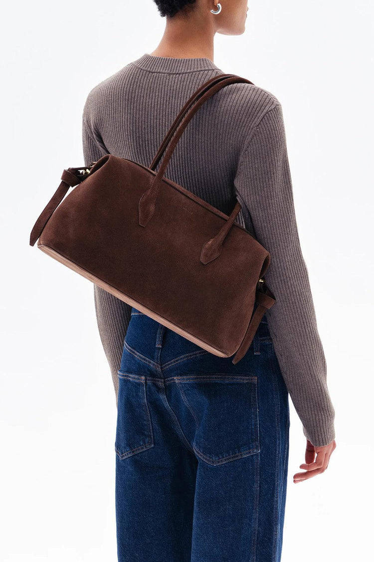 Yuzefi-Brioche Duffle Chocolate Suede-dgallerystore