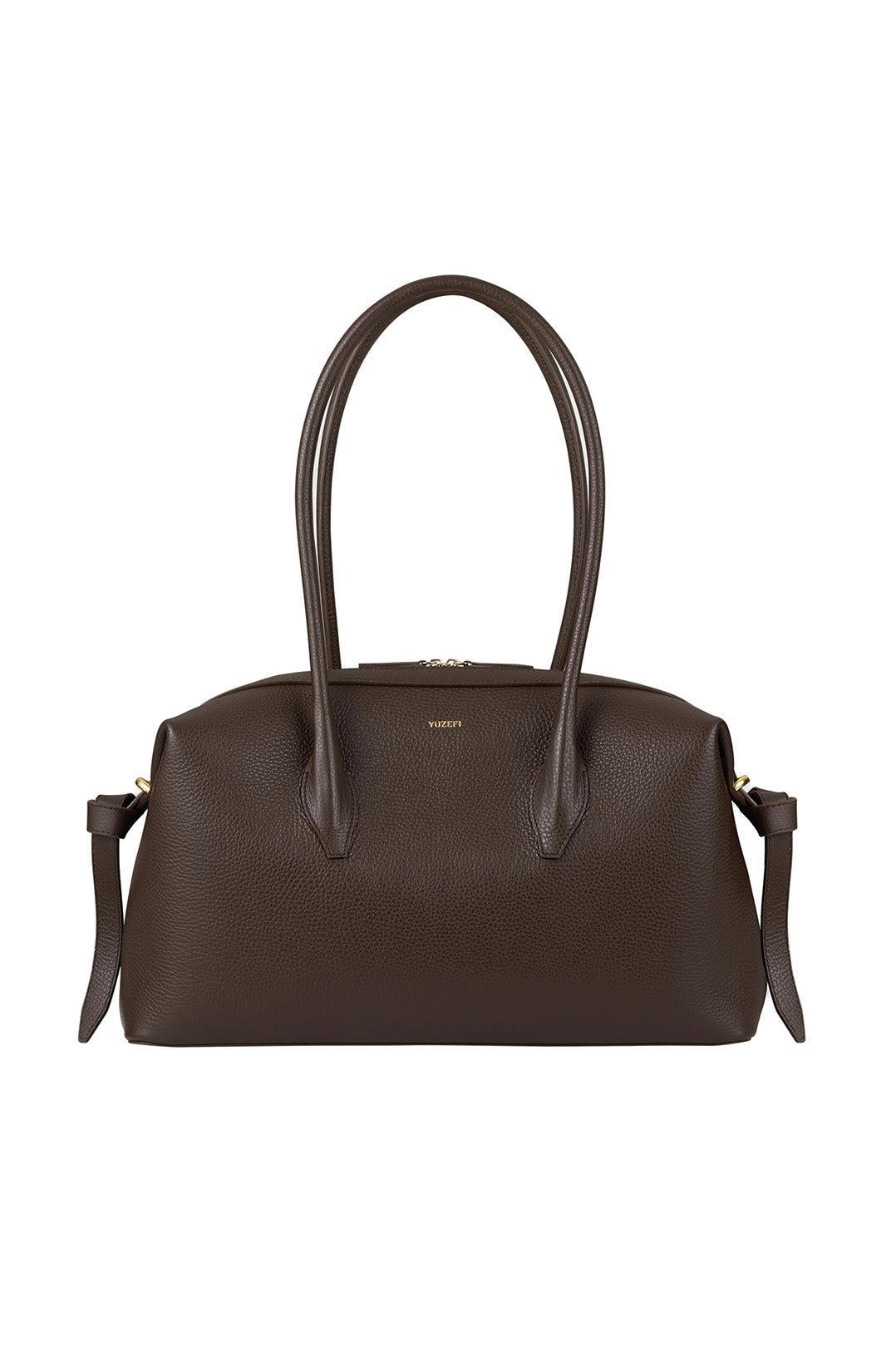 Brioche Duffle Espresso Pebble Grained Leather