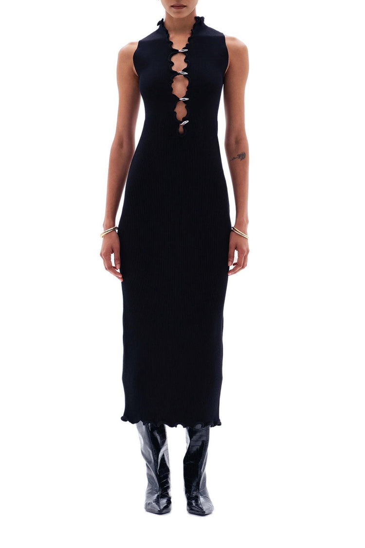 Yuzefi-Exe Rib Maxi Dress Black-dgallerystore