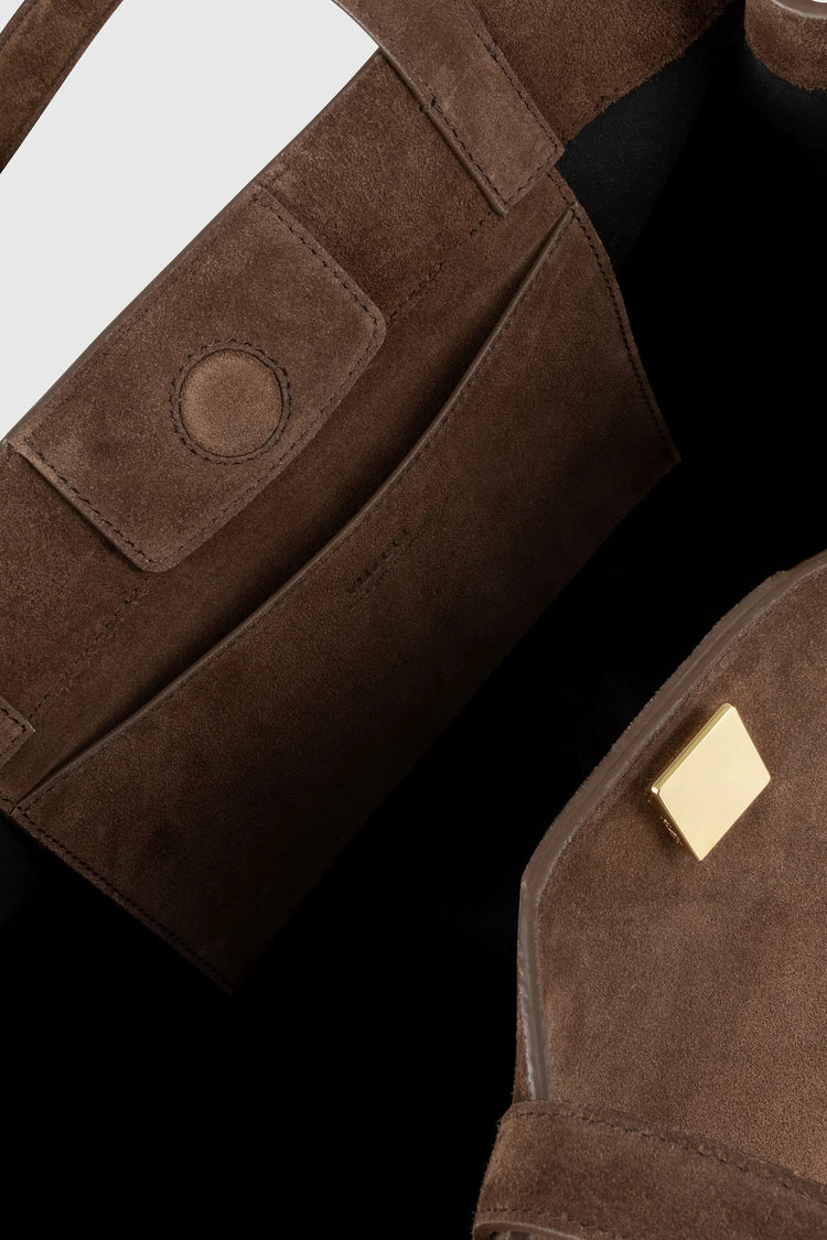 Yuzefi-Gyoza Tote Chocolate Suede-dgallerystore