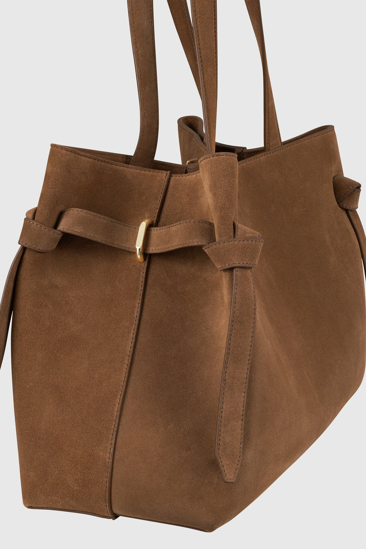 Yuzefi-Gyoza Tote Cognac Suede-dgallerystore