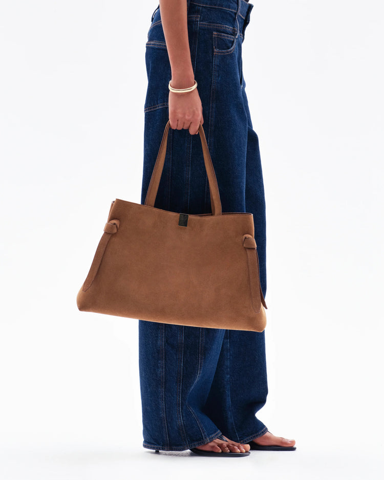 Yuzefi-Gyoza Tote Cognac Suede-dgallerystore