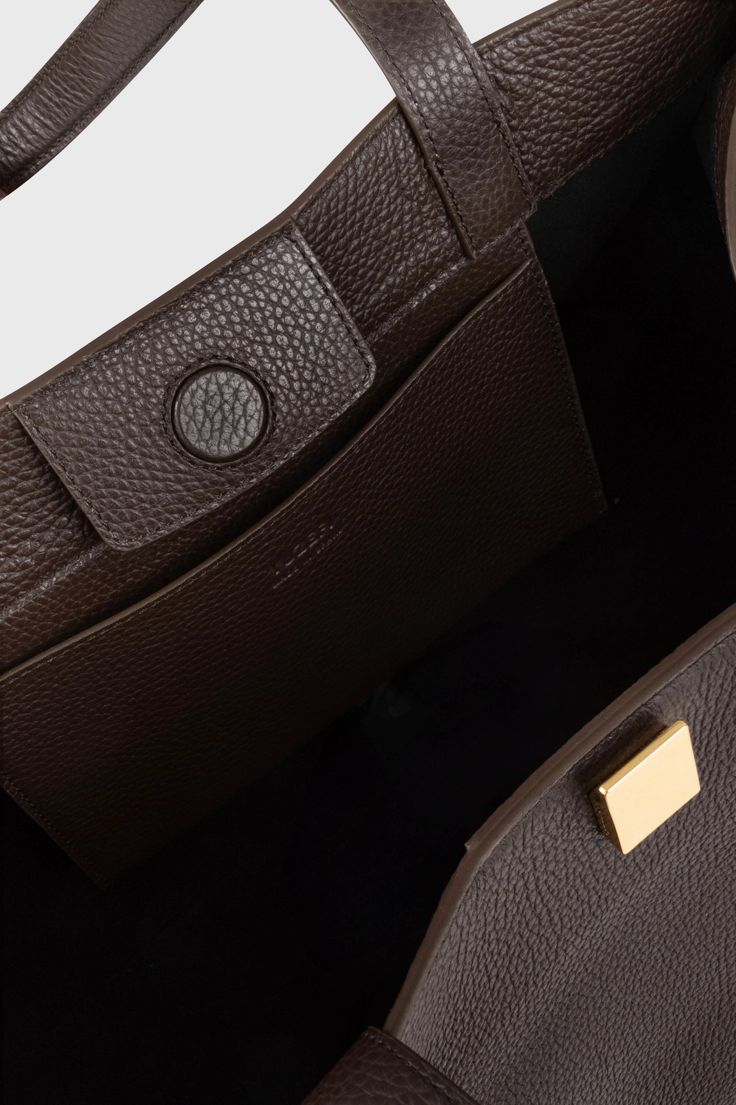Yuzefi-Gyoza Tote Espresso Pebble Grained Leather-dgallerystore