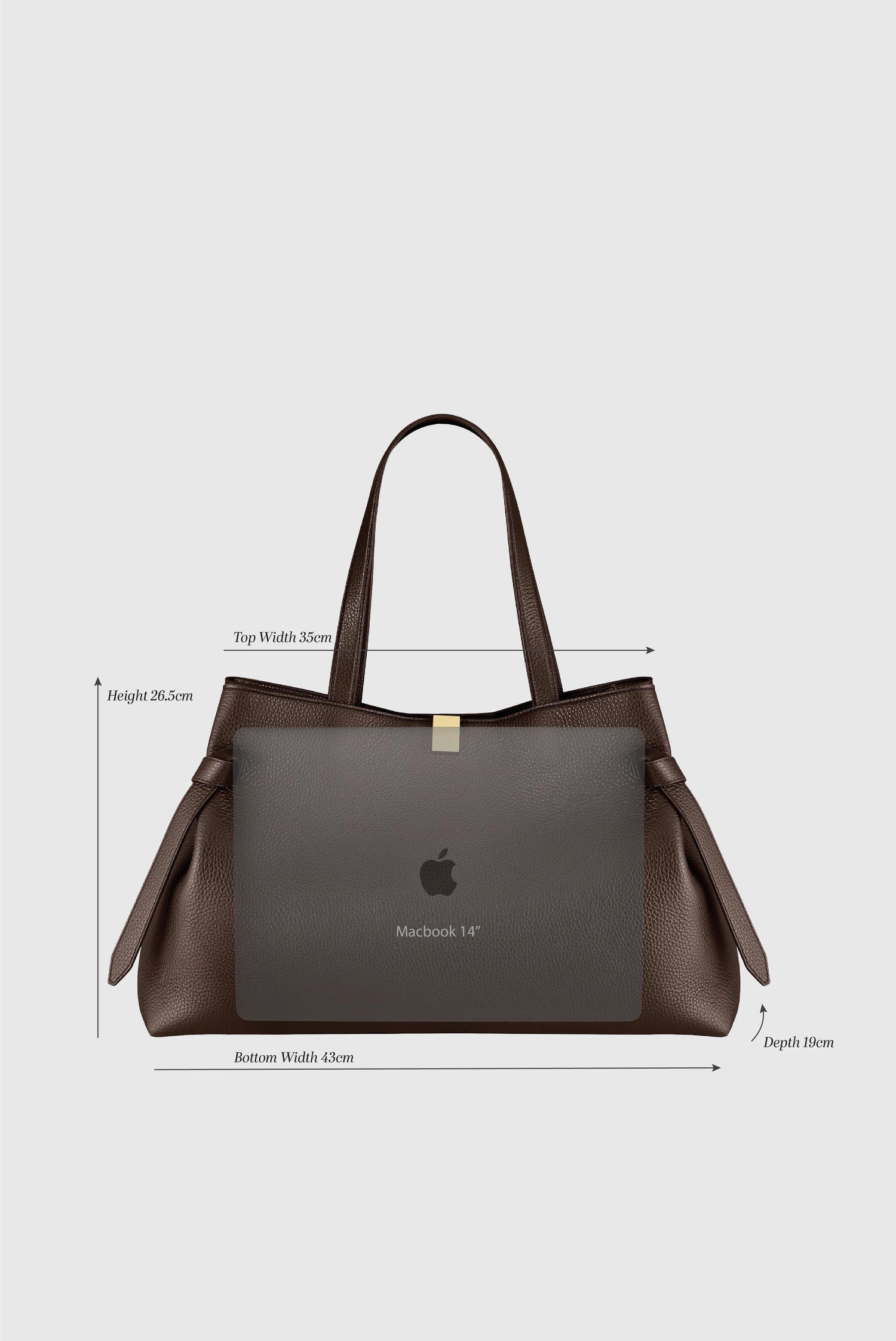 Yuzefi-Gyoza Tote Espresso Pebble Grained Leather-dgallerystore