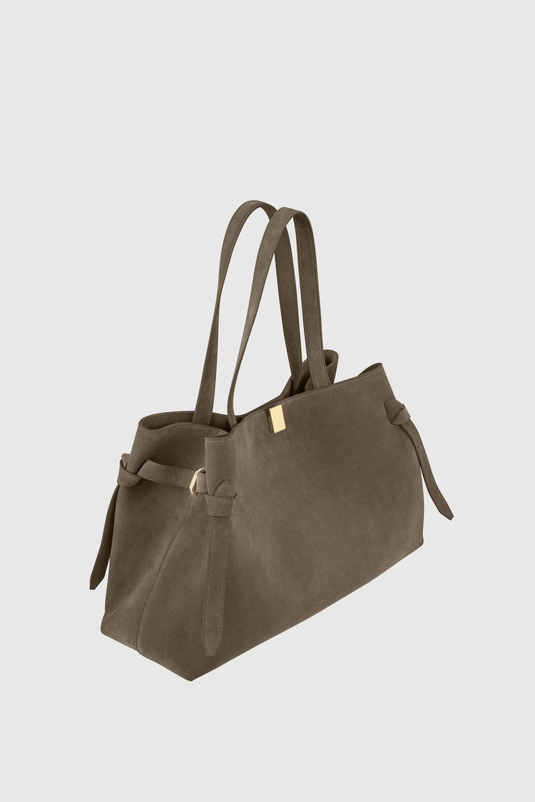 Yuzefi-Gyoza Tote Taupe Suede-dgallerystore