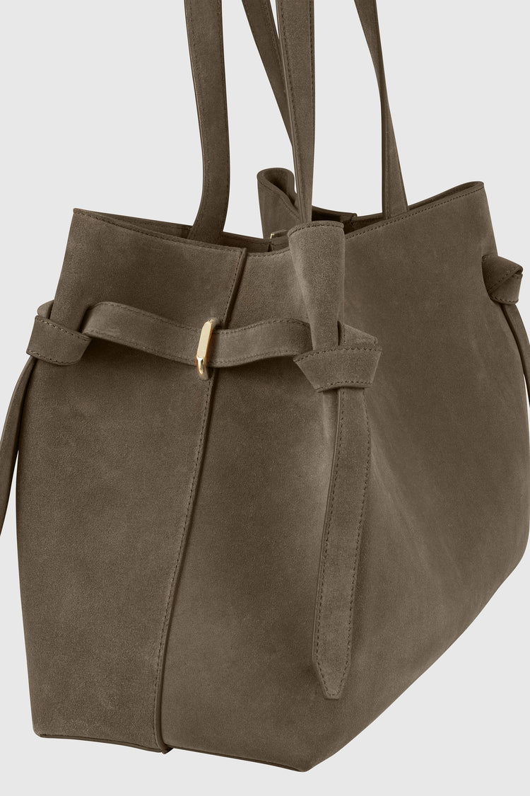 Yuzefi-Gyoza Tote Taupe Suede-dgallerystore