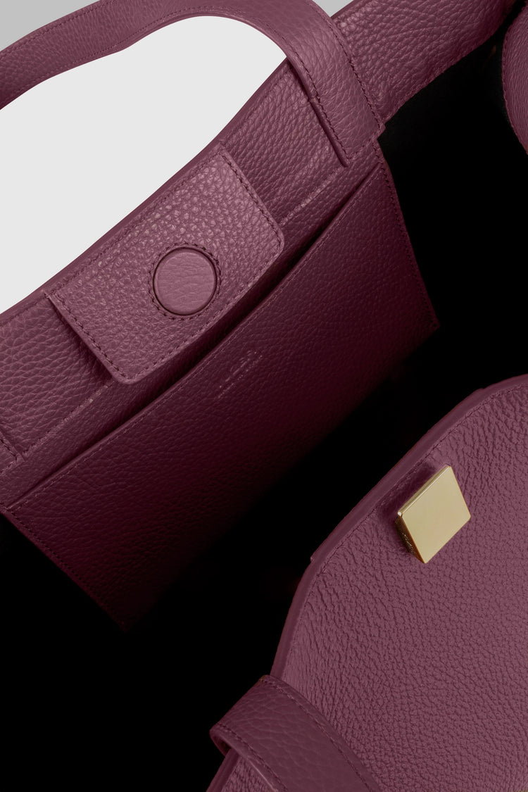 Yuzefi-Gyoza Tote Wine Pebble Grained Leather-dgallerystore