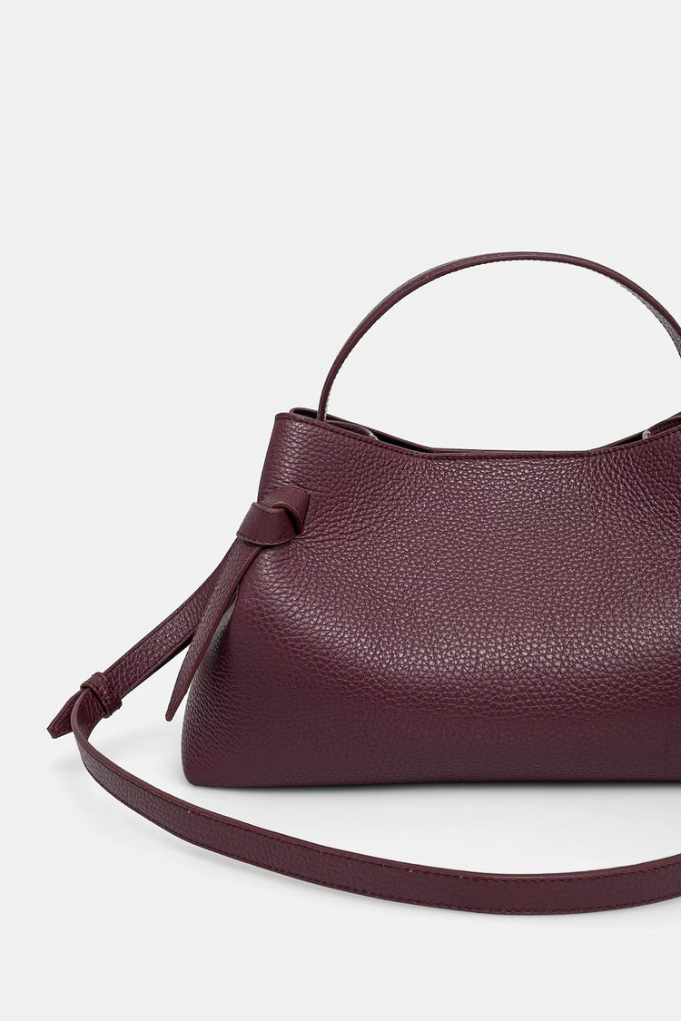 Yuzefi-Gyoza wine pebble grained leather-dgallerystore