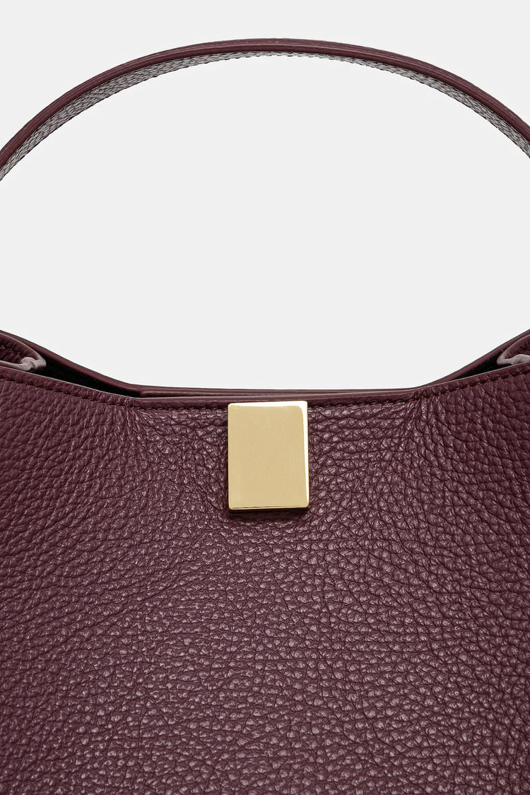 Yuzefi-Gyoza wine pebble grained leather-dgallerystore