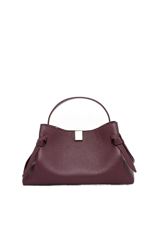 Yuzefi-Gyoza wine pebble grained leather-dgallerystore