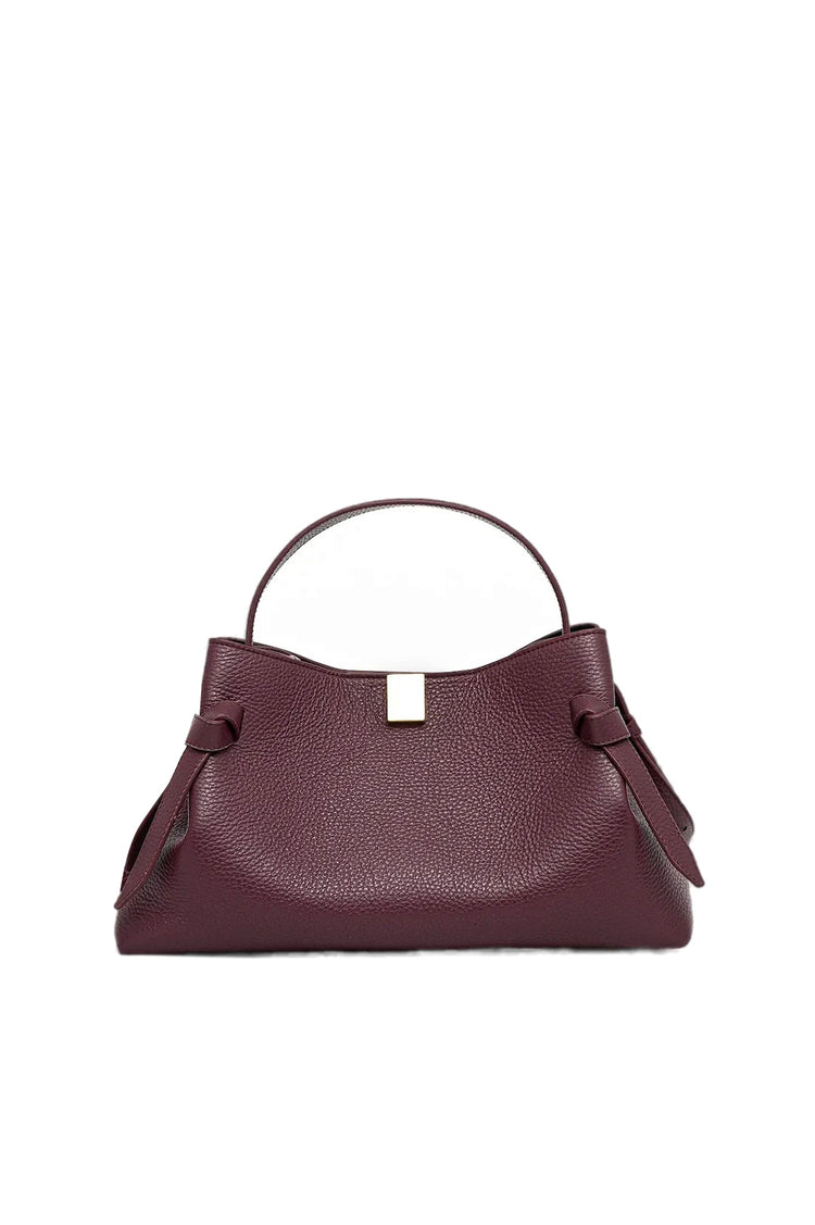 Yuzefi-Gyoza wine pebble grained leather-dgallerystore
