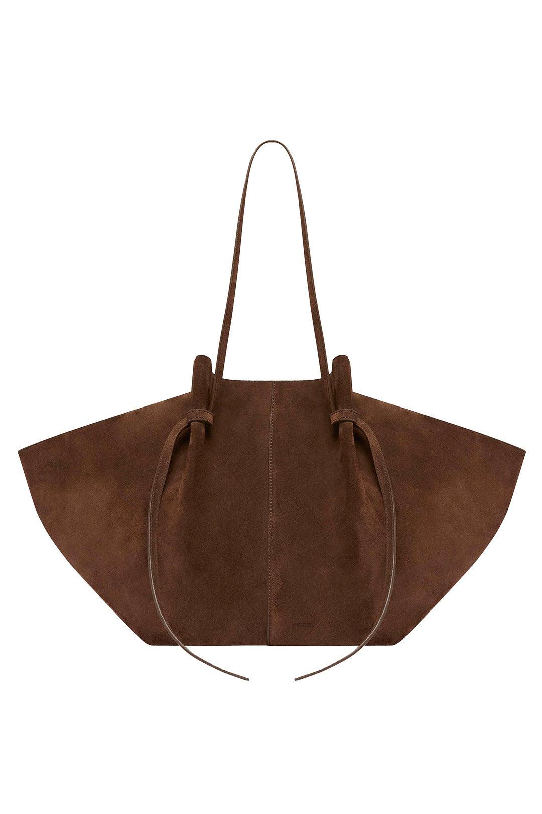 てむ Yuzefi - Large Mochi Chocolate Suede - YUZAW23-HB-LM-S004 – 