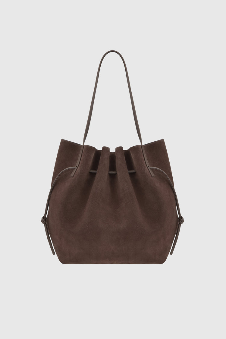 Yuzefi-Scallop tote nutmeg suede-dgallerystore