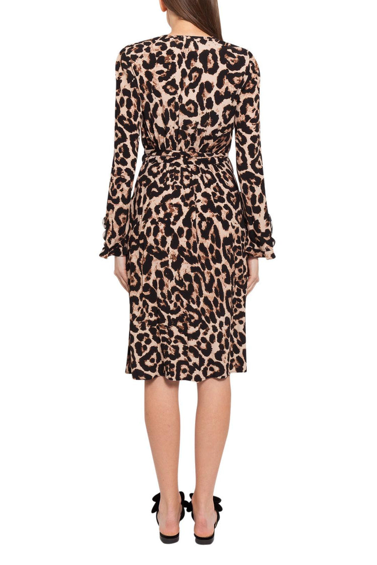 Baum Und Pferdgarten-Leopard pattern flared midi-dress-dgallerystore