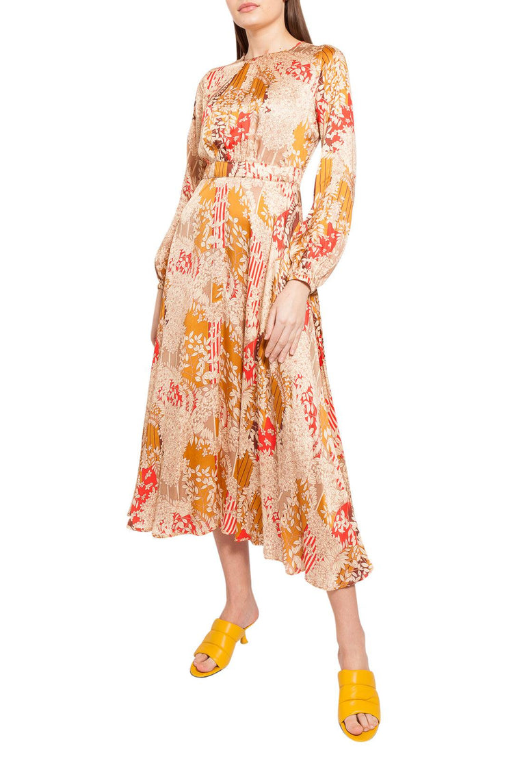 By Timo-Floral pattern flared long dress-dgallerystore