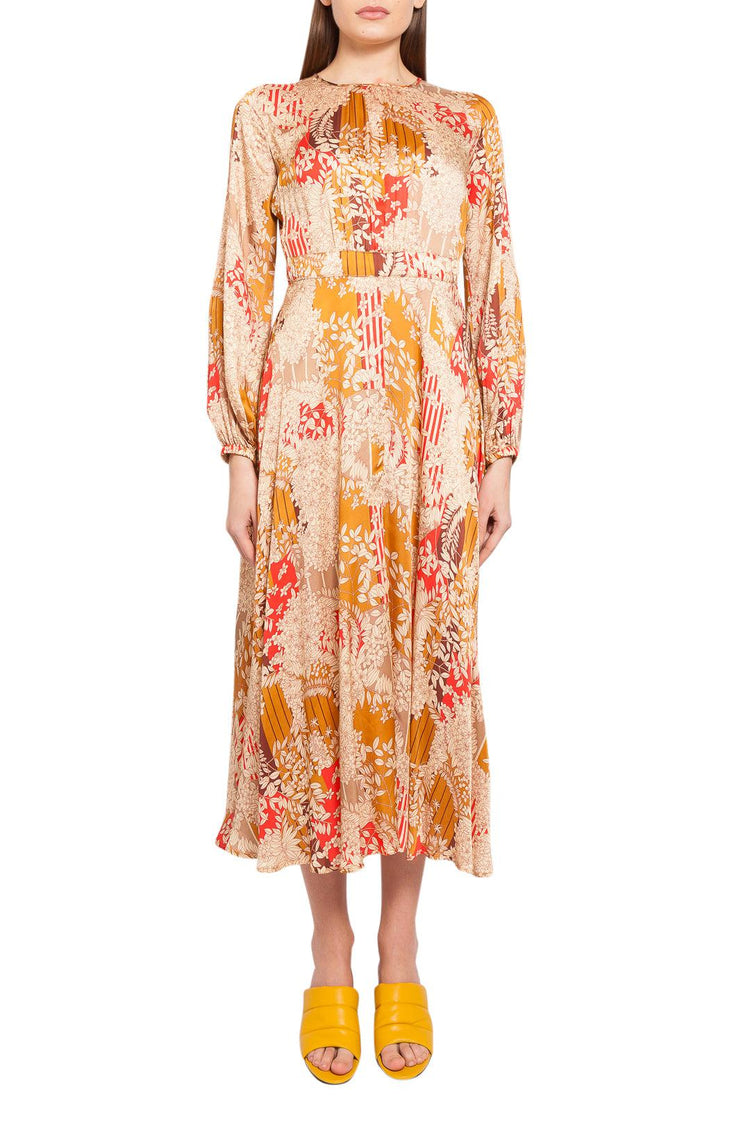 By Timo-Floral pattern flared long dress-dgallerystore