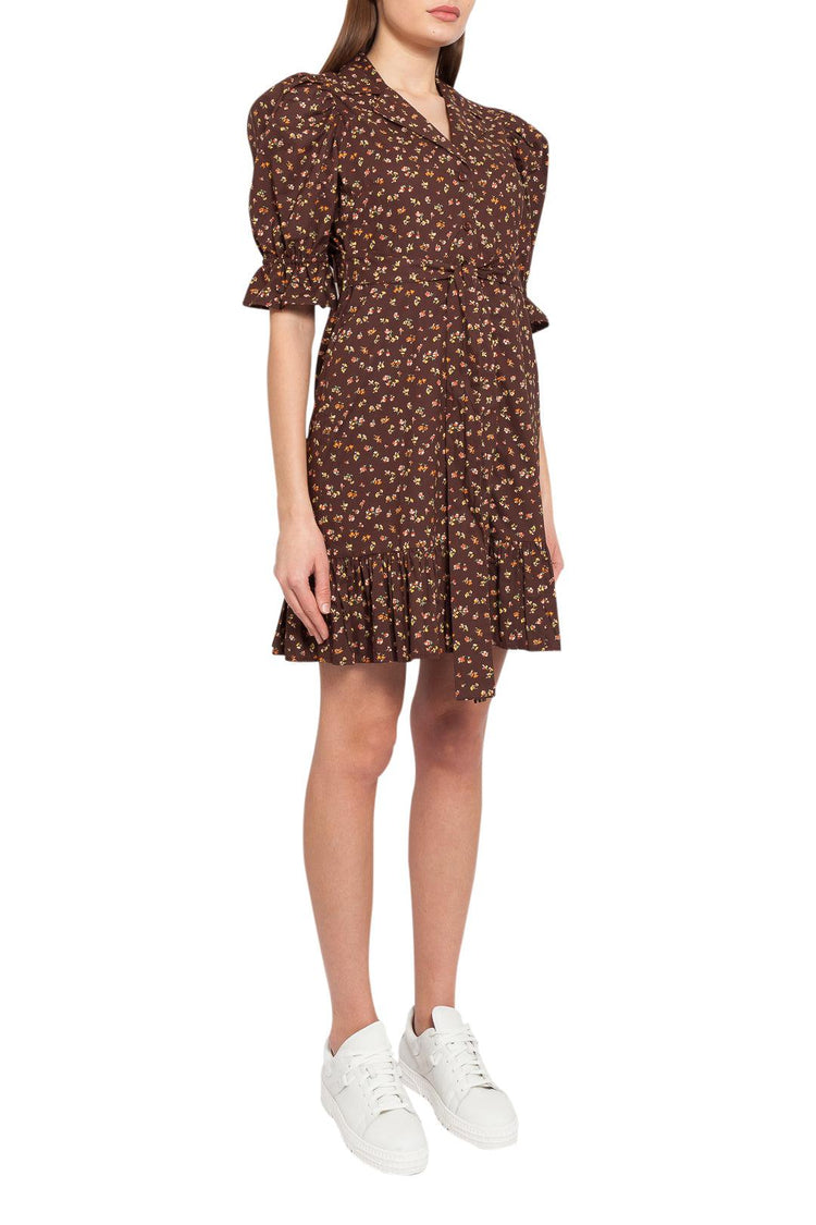 By Timo-Floral pattern flared mini-dress-dgallerystore