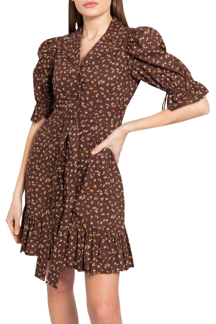 By Timo-Floral pattern flared mini-dress-dgallerystore